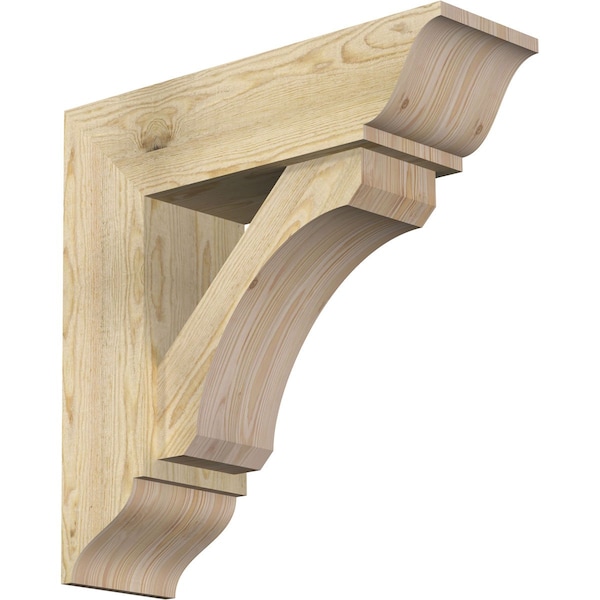 Ekena Millwork Legacy Traditional Rough Sawn Bracket w/ Offset Brace, Douglas Fir, 8"W x 26"D x 26"H BKT0806X26X26LEC01RDF - main